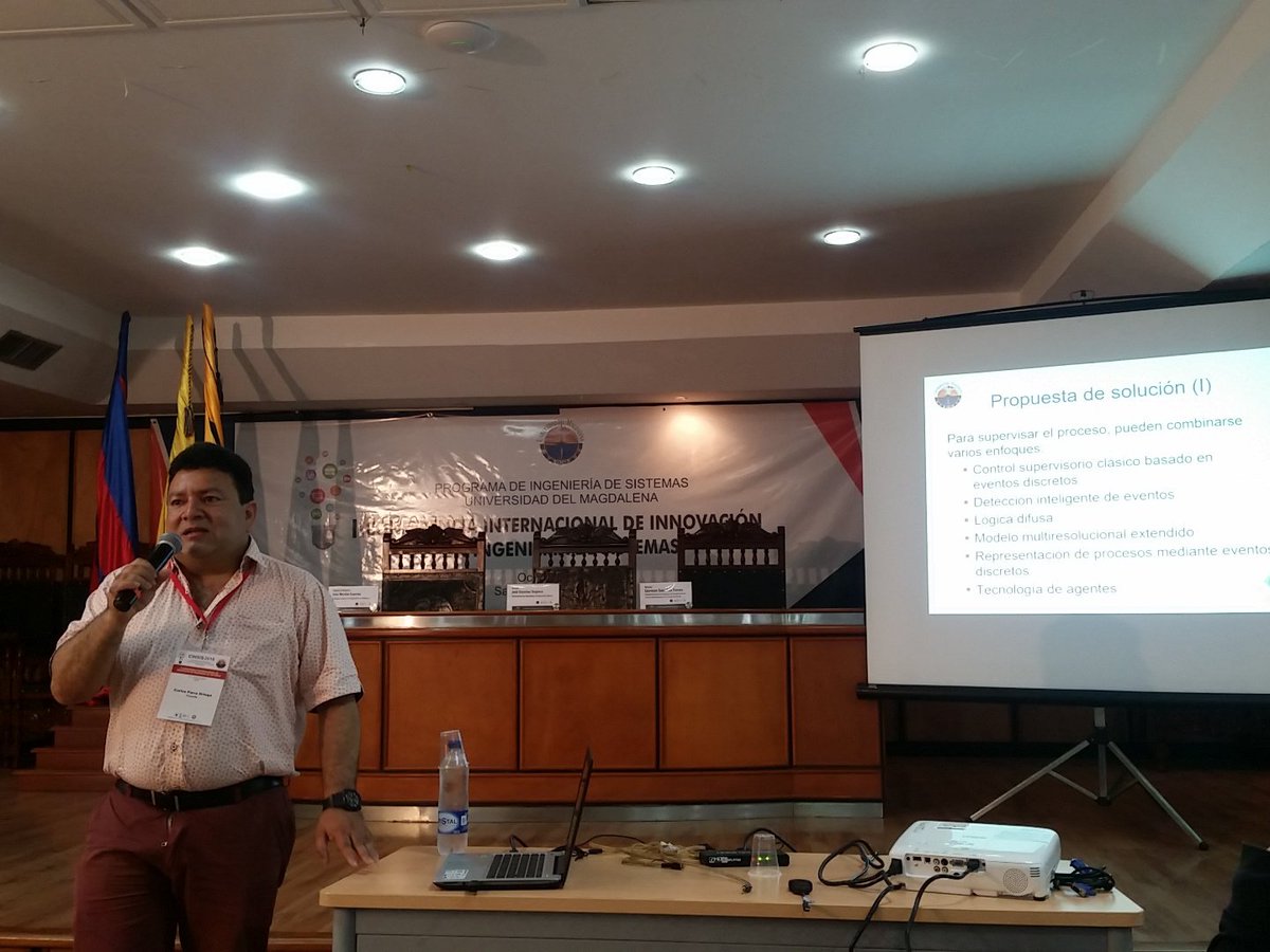 rolaguas's tweet photo. Ing. #CarlosParra de @Unipamplona presenta en #CINSIS2016 Aplicación de agentes en detección de fallos en procesos https://t.co/LxbsaQf9JO