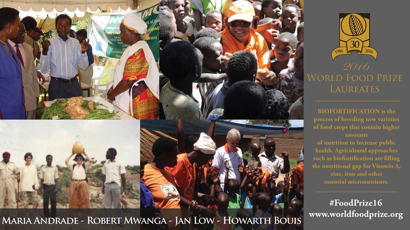 APLU_News's tweet photo. #FoodPrize16 recipients provided critical nutrients to millions of rural poor worldwide. Three of four laureates attended APLU institutions. https://t.co/b3hCo6fpT3