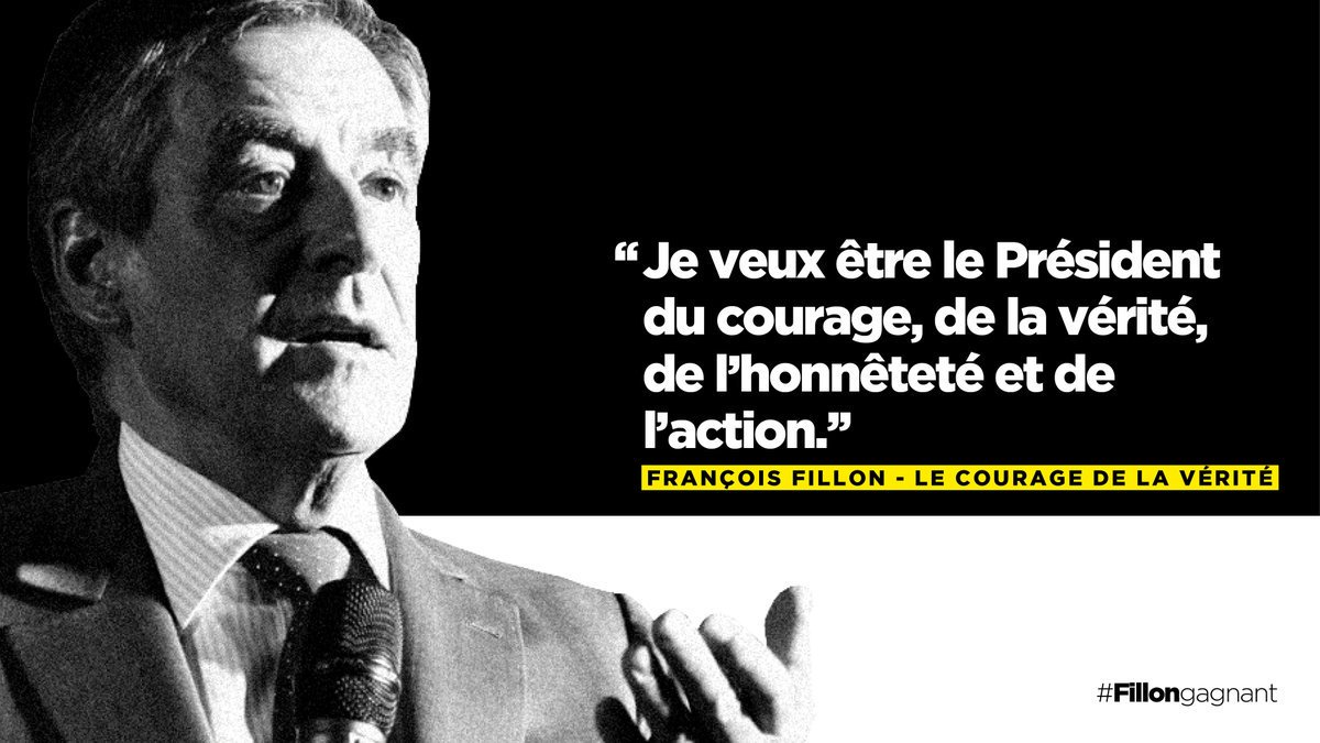 Fillon2017_92's tweet photo. @FrancoisFillon "Je veux être le Président du courage, de la vérité, de l'honnêteté et de l'action." #FillonGagnant #PrimaireLeDebat https://t.co/1QnlTgcHMC