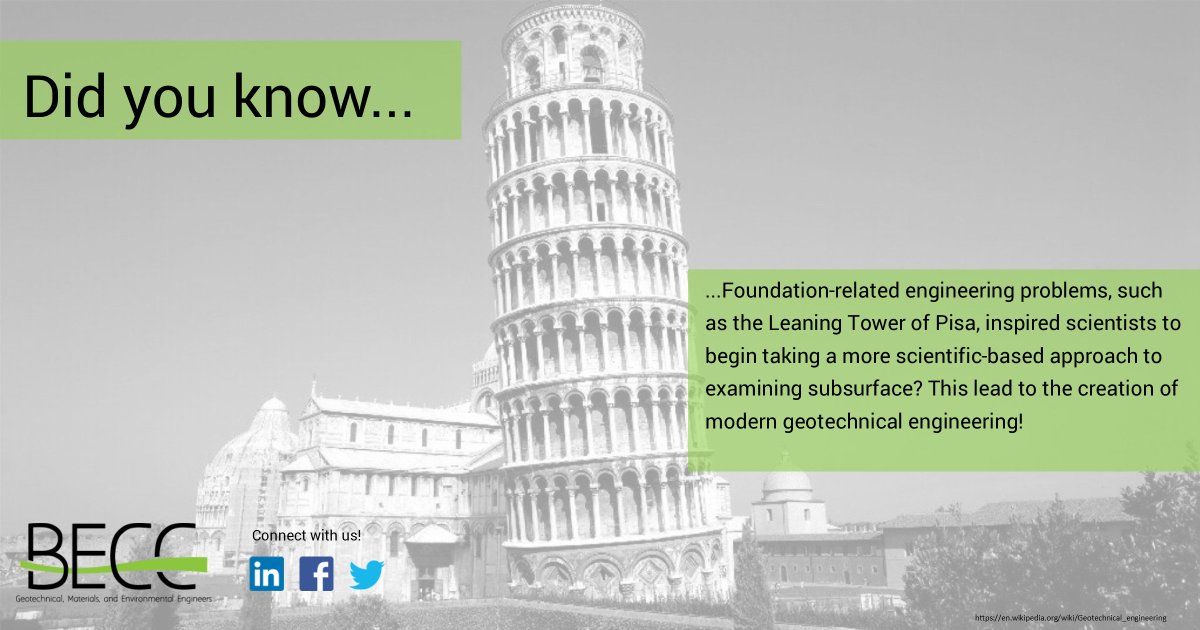BECC_Inc's tweet photo. Did you know......
#BECCRocks
#geotechnicalengineering https://t.co/yhtBXLXiyo