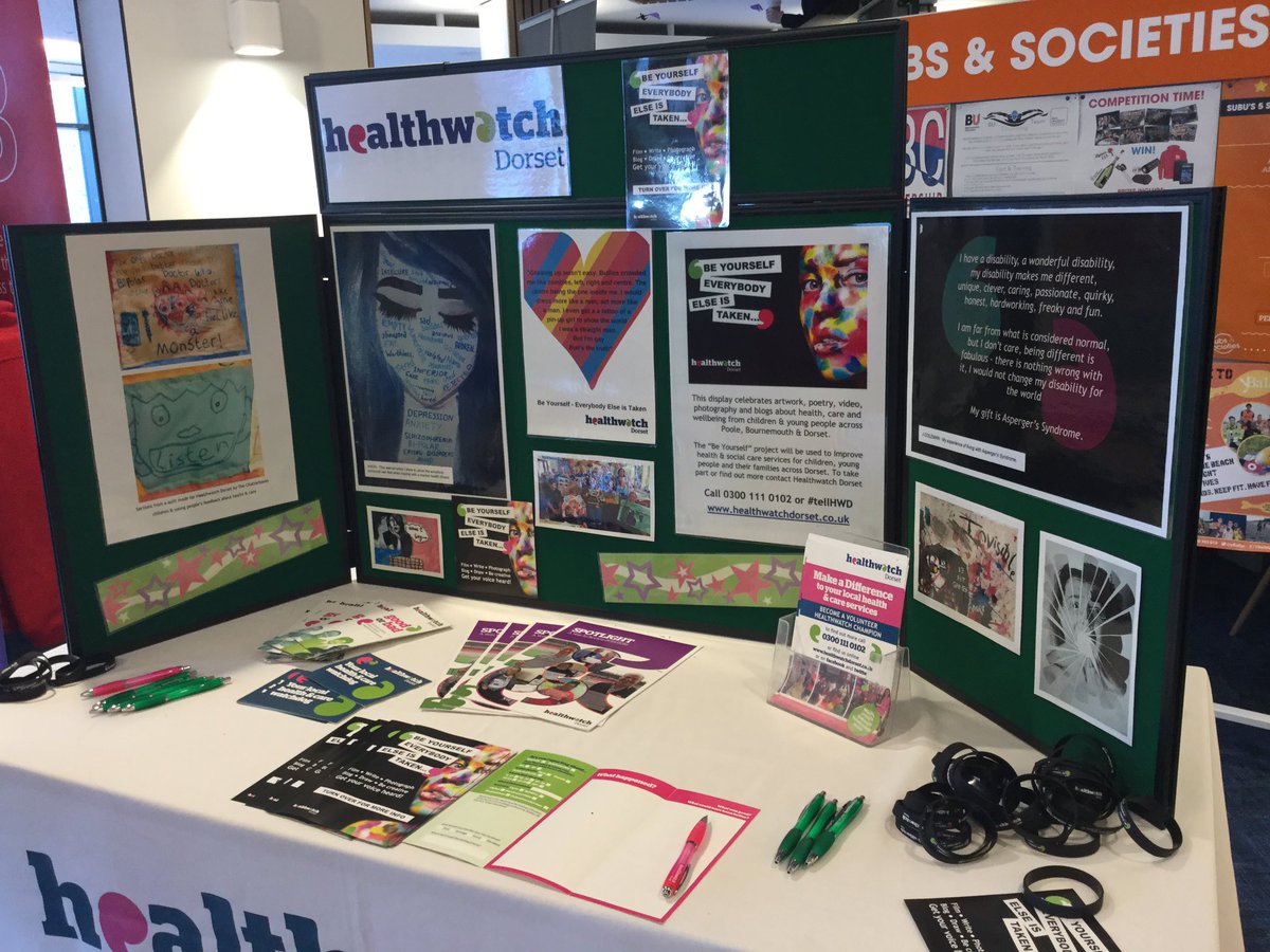 EqualityatBU's tweet photo. Grt to see @HwatchDorset sharing its mental health work @SUBUBournemouth during #WMHDBU16 @SUBUWelfare @DorsetMind @DrAndyMayers https://t.co/v9kckNhxyw