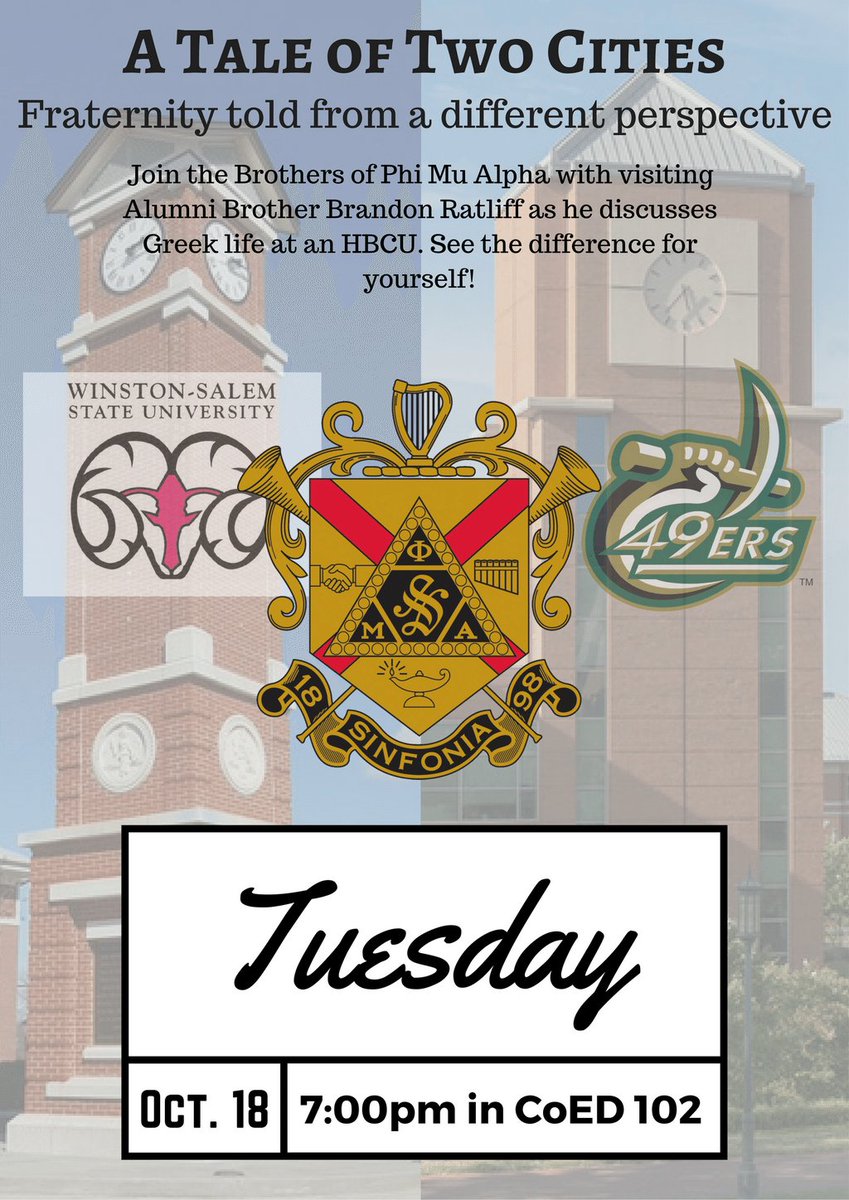 SigmaBeta_PMA's tweet photo. Join the brothers as we learn the differences of fraternity on an HBCU, all while maintaining our similarities as brothers of Phi Mu Alpha! https://t.co/m93aB9pI0F