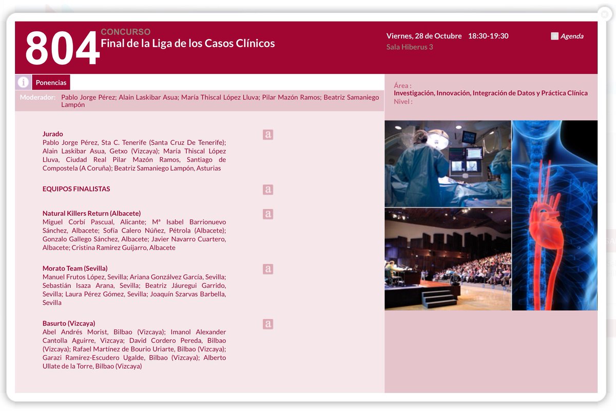 secardiologia's tweet photo. La final de #LigaCasos en el programa científico de #SEC16

Albacete, Sevilla y Basurto se disputarán el triunfo... ¿quién es tu favorito? https://t.co/uzFsjFcRwf