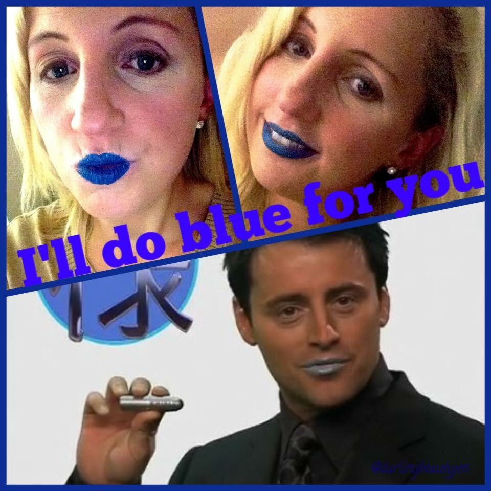 DarlingBeautyJe's tweet photo. Who remembers when Joey wore blue lippy? He was ahead of the times!… #blue #splashmattlipstick #younique #FriendsFest #joeytribbiani https://t.co/MoCCBiF24J