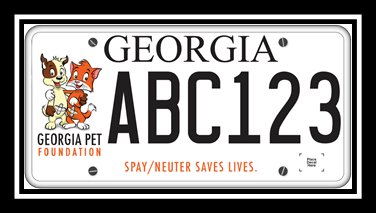 Help GA Pet Foundation end pet overpopulation by purchasing one of their LIMITED EDTION license plates! GeorgiaPetFoundation.org