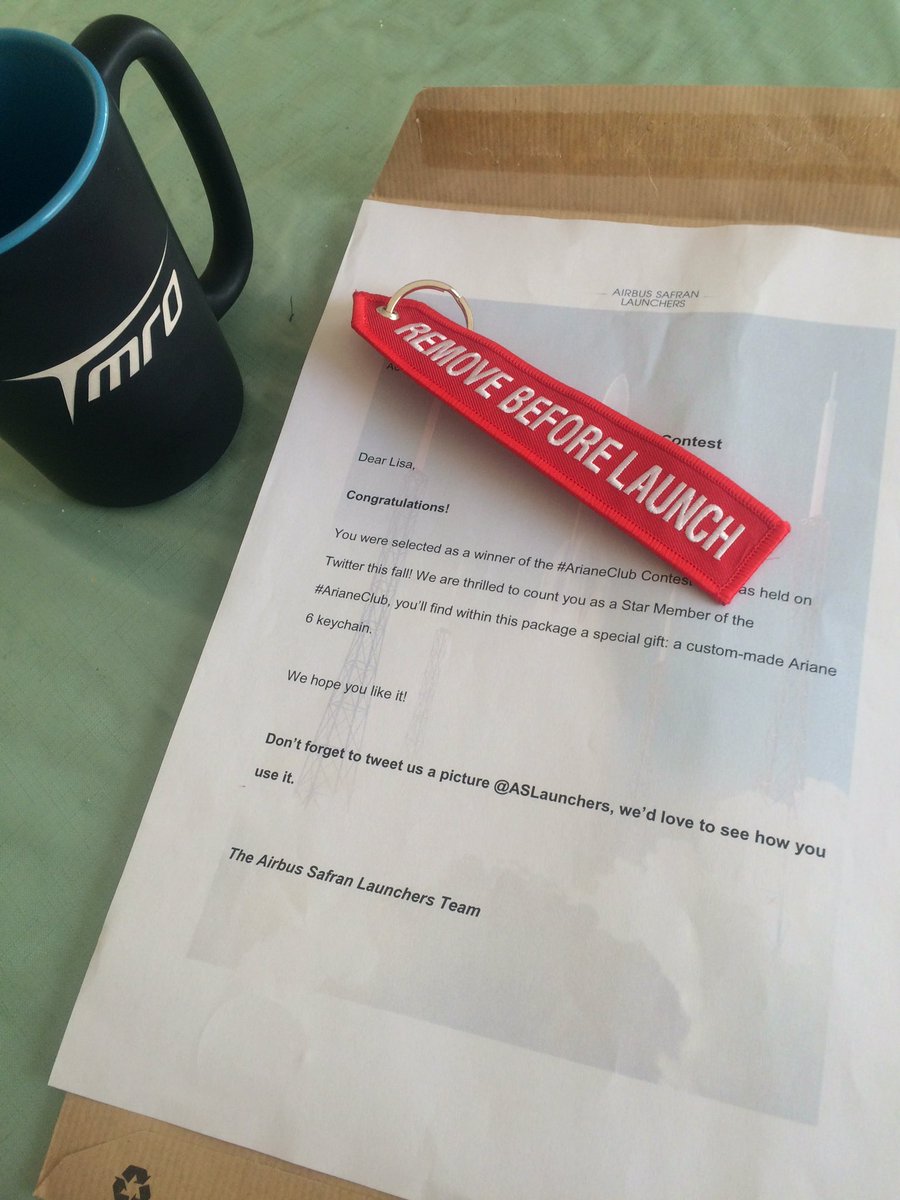 LisaStoj's tweet photo. Finally got to open my prize. Thanks so much @ASLaunchers !! #ariane6 #arianeclub https://t.co/97pGvNrDfZ