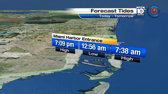 Coastal areas of Broward and Miami-Dade, watch out!  At high tide, water could cover streets and low-lying areas. https://t.co/SrXvPeqT60
