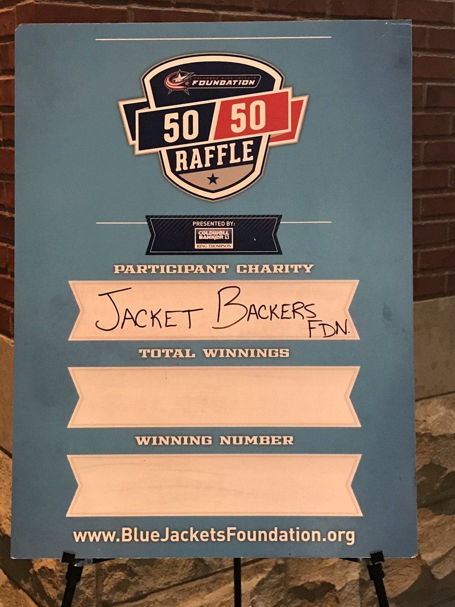 BackersFDN's tweet photo. This sign is waiting for one of YOU!!  @JacketBackers @BackersFDN @CBJfoundation #50-50WINNER #CBJ https://t.co/tdMkD19gmF