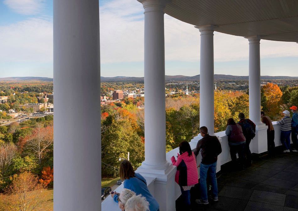 bangordailynews's tweet photo. People gaze out at the peak #foliage around #BangorMaine from the promenade deck of the #T… https://t.co/t9bAFBAibc https://t.co/cYOKW2EWEj