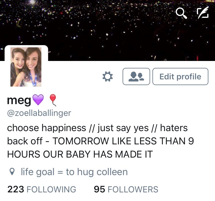 zoellaballinger's tweet photo. @ColleenB123 I LOVE YOU💜 https://t.co/BCM28nAW1F