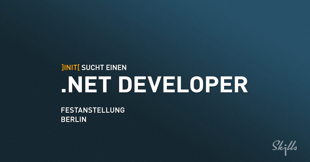 .@init_ag sucht einen #.NET #DEVELOPER (Vollzeit) in #BERLIN. Mehr Infos: bit.ly/2dJRPGH