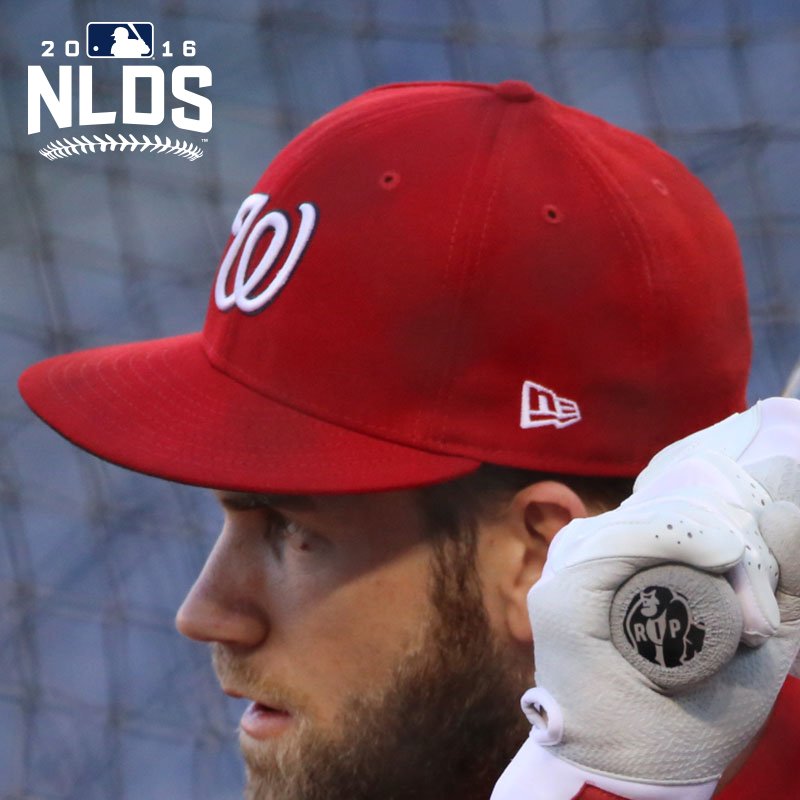 Cut4's tweet photo. .@bharper3407's rocking an #RIPHarambe bat knob tonight: https://t.co/WEDevArtHq #NLCS https://t.co/mO1uvKraw4