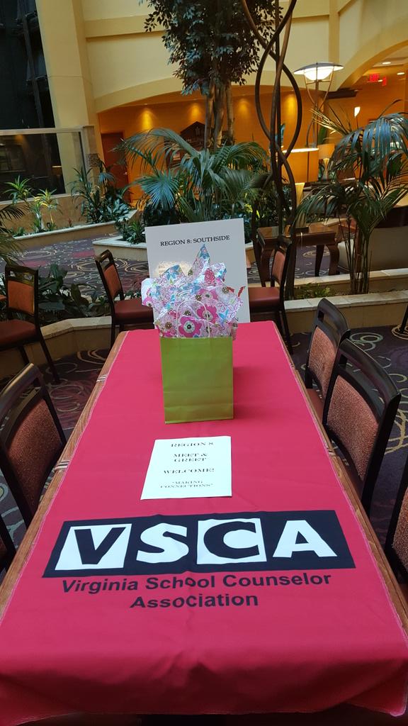 DrMRutledge's tweet photo. Come join me. I have door prizes for my fabulous Region 8 Counselors. @VSCA #vsca2016 https://t.co/rGZuaL1l3M