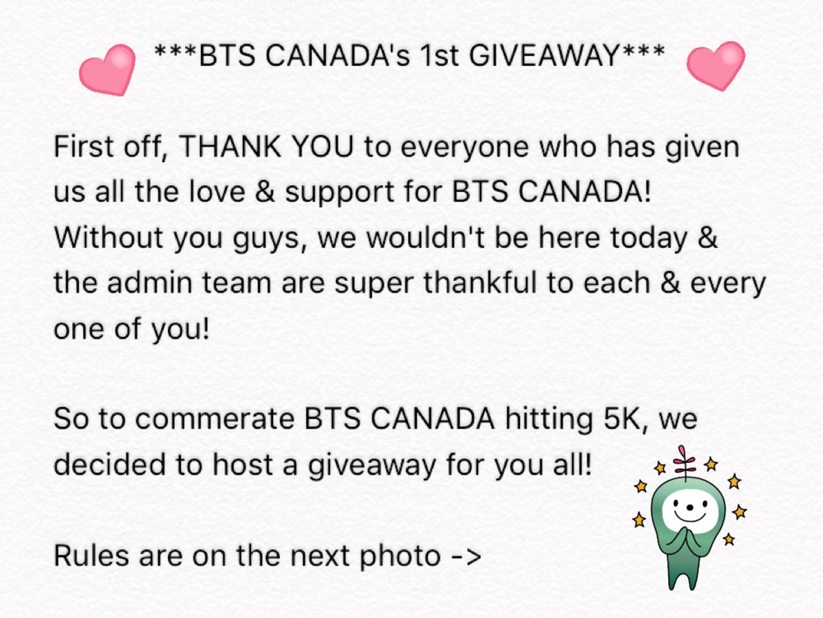 Canada_BTS's tweet photo. 🇨🇦~BTS CANADA's 1st GIVEAWAY~ 🇨🇦 

Please read the rules below~ #BTSCanadsGA https://t.co/xZmN1aSqyZ