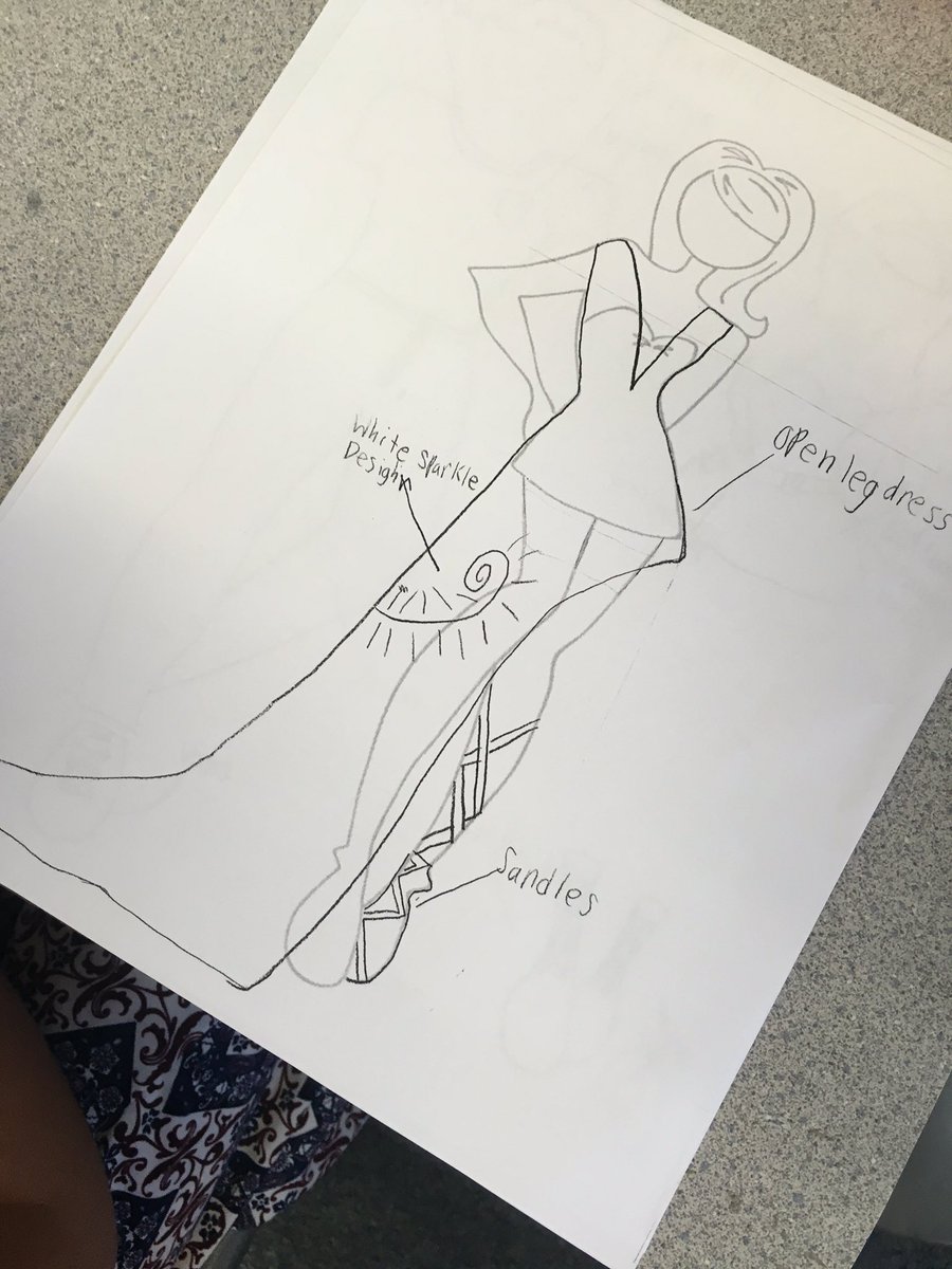 CypressCyclone's tweet photo. #fashiondesigning during their #art class Look at the details! Who needs us to design your next outfit?? #3rdand4thgrade #CollegeandCareer https://t.co/UEOTZjKPM9