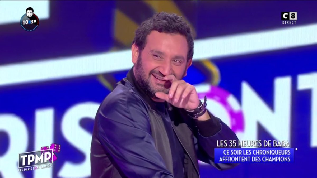 TBT9_W9's tweet photo. Le sourire est toujours sur le visage de Baba même après 11h d'antenne en direct ! Et vous ? ���� #35heuresDeBaba #TPMPParis https://t.co/nRcSA4qg09