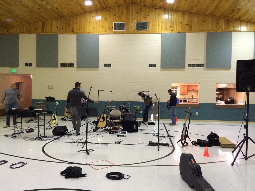 DamonCovert's tweet image. Field trip! @TakingGround remote rehearsal for Sunday's gig.