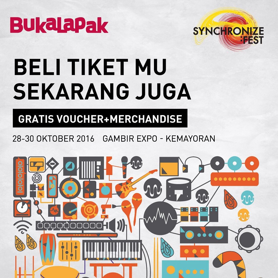 14 Hari menuju #SynchronizeFest ! Kamu juga bisa mendapatkan tiketnya di <a href="/bukalapak/">Loi Tran</a> &amp; dapatkan voucher dan paket merchandise dari Bukalapak