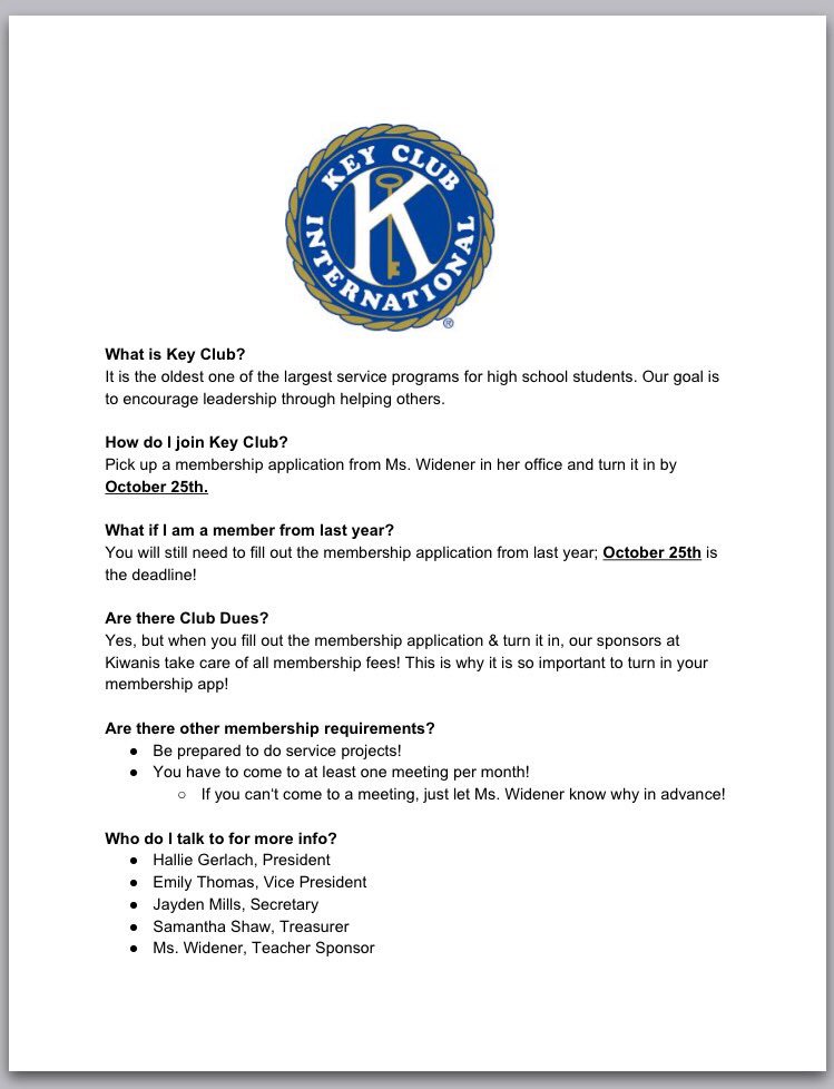 chickkeyclub's tweet photo. Here's some info about membership! Even if you're already a member, you still have to rejoin for this school year! https://t.co/sqF2iQaqJb