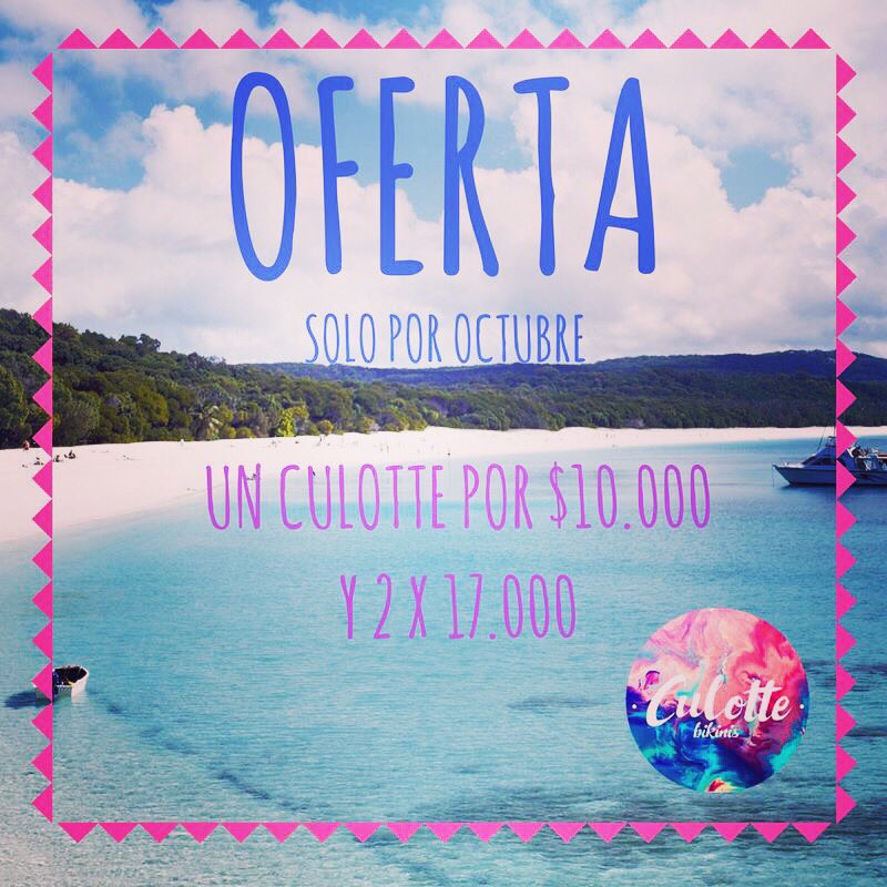 CulotteChile's tweet photo. Aprovechen solo por octubre! #verano #culottechile https://t.co/rdfwKpb7bw