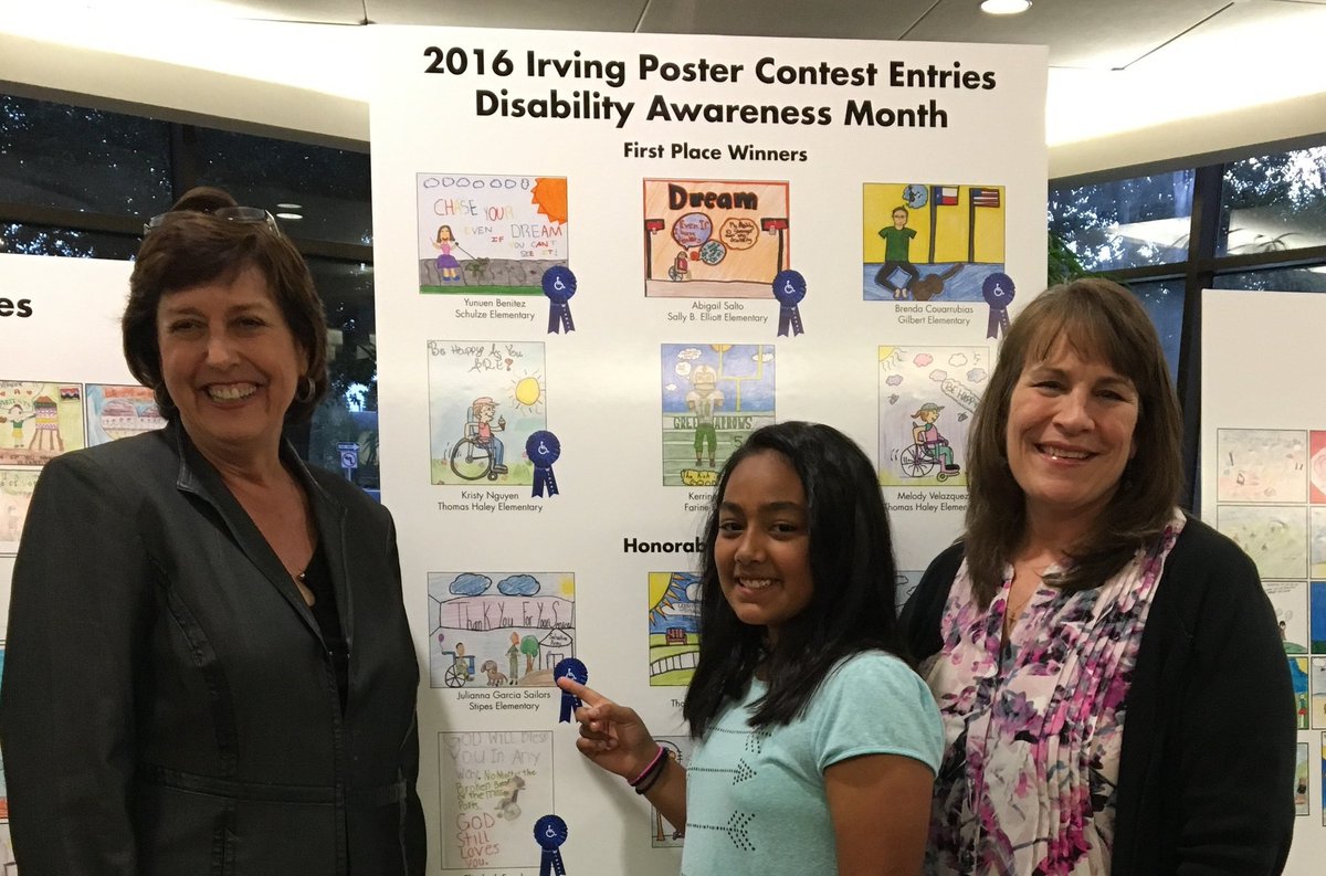 Julianna Garcia, received an Honorable mention tonight at the City Council meeting for her beautiful Disabilities poster! Congratulations!