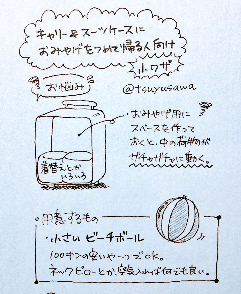 目からウロコ！キャリー＆スーツケースで中の荷物が動かない方法が画期的！！！