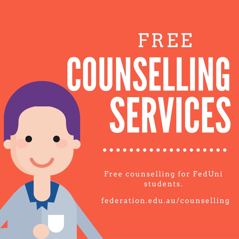 Student_Futures's tweet photo. We know that this is a stressful time for most students.  #FedUni offers free counselling to our students! https://t.co/k2A2Ryo6FJ https://t.co/bInvQymJwz