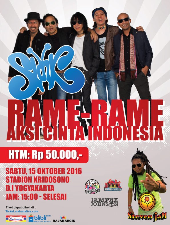 Besok kita #ngeSlankRameRame di Jogja! Slank bakal kasih penampilan yang berbeda dari biasanya! Mau nonton? Beli tiket ya!
