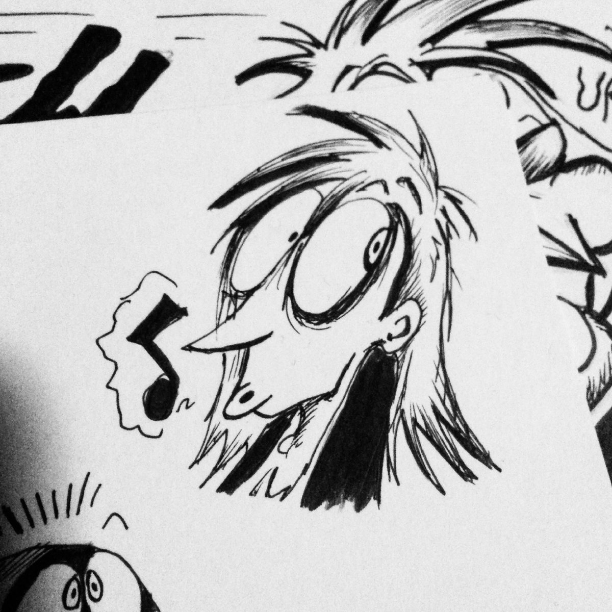 Comickpro's tweet photo. Day 13 #inktober Fibble gives a whistle..from nervousness or he's hiding something! #fibble #inthedarkcomic #inthedark #horror https://t.co/g6ViZkgCPh