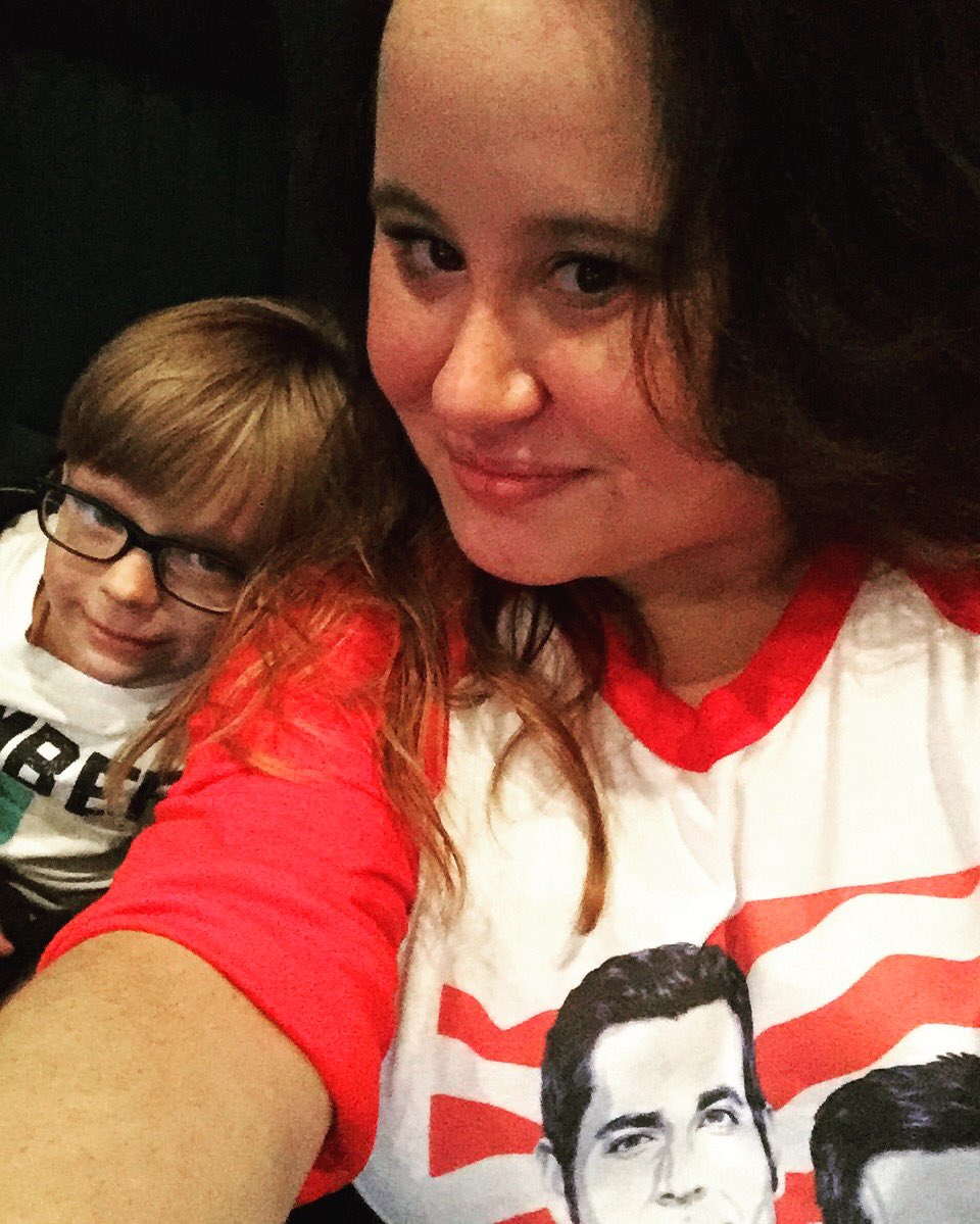 Hollis1515's tweet photo. Tried to #MakeAmericaNerdAgain by wearing my Bartowski/Grimes 2016 #Nerch to day 1 of #harrypotterimaxweek @thenerdmachine @ZacharyLevi https://t.co/i5uyKRYKSc