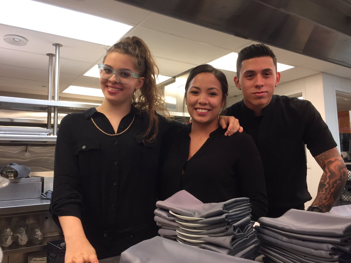 BorderGrill's tweet photo. Jacklyn, Serena and Adrian, our fabulous crew from Border Grill @TheForumShops, are prepping for  #CoolComedy. https://t.co/CM4V30SQ2V