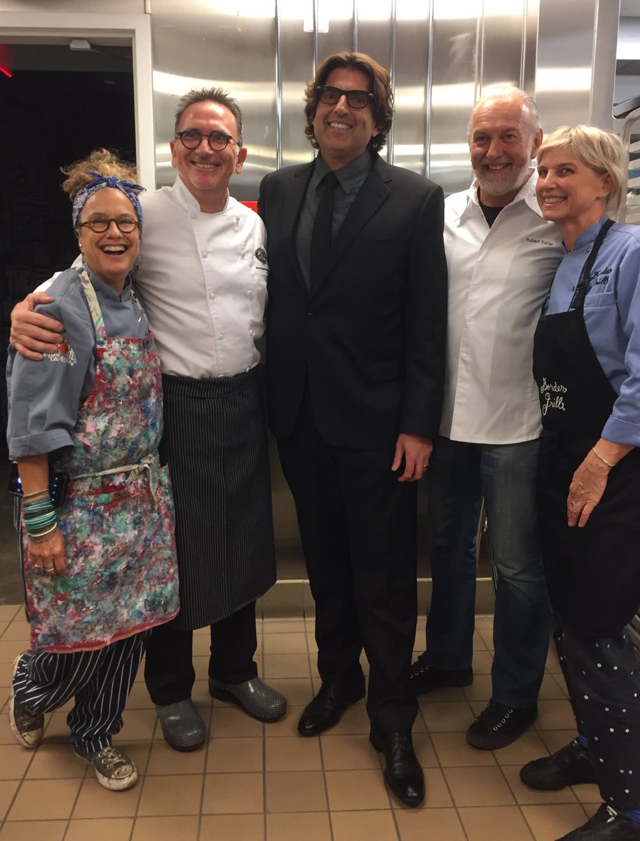 BorderGrill's tweet photo. @SusanFeniger @RickMoonen @ChefHKeller @MarySueMilliken &amp; @srfcure board member @Saville are ready for #CoolComedy https://t.co/SsNj8LS7H0
