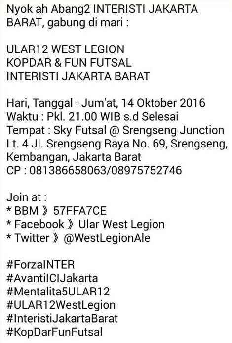 WestLegionAle's tweet photo. Yuk, abang2 dan none di Jakarta Barat dan sekenanya. Kite keringetan bareng malem ini. Info cek flyer https://t.co/jAfuokbxi5