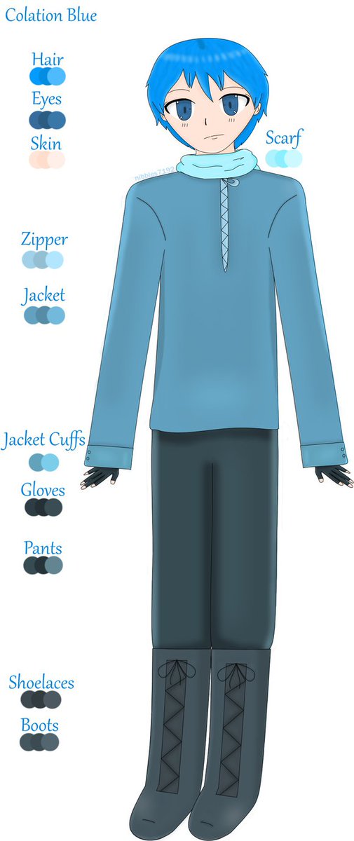 nibbles7192's tweet photo. I finished Blue's #CharacterReference today #OC #originalcharacter #Colation #Blue #Anime #Hashtag https://t.co/L2YEkcCa7J