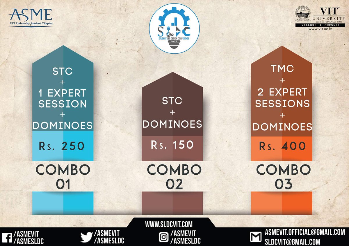ASMEVIT's tweet photo. #Combos
#SLDC2016
#VIT_UNIVERSITY
#ASMEVIT
#SettingTheStandards https://t.co/6wXCJMyUfY