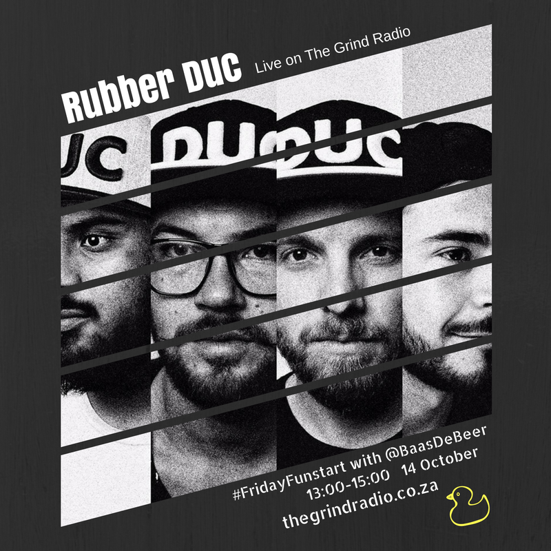 BaasDeBeer's tweet photo. On the @GrindRadio's #FridayFunstart today, 1-3pm:
@RubberDucMusic live, Gigs, Great Tunes and The Return of TBFMF! https://t.co/Bb2Fc2JjuQ https://t.co/7MWmUO4az5