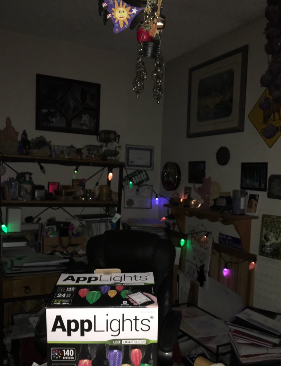 Yxes's tweet photo. Just set up my #AppLights, & coded them to #Halloween light theme. These are awesome! https://t.co/WKRY7IvQCq https://t.co/IHPY3WaiCF