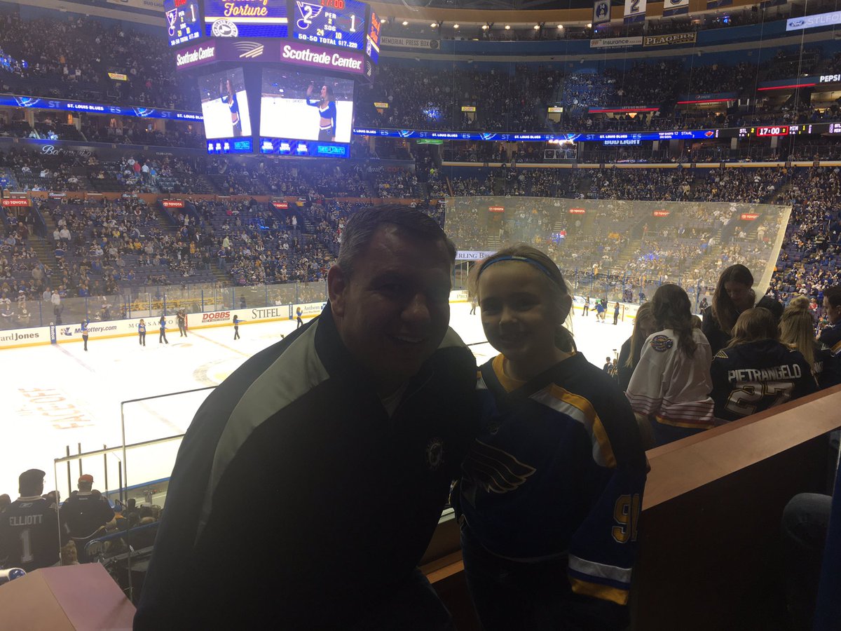 32Duke's tweet photo. Great time tonight @StLouisBlues game with my girl Caitlin! She is a Pistol #CantStopWontStop #ImWoreOut https://t.co/DRMMnS9Wai