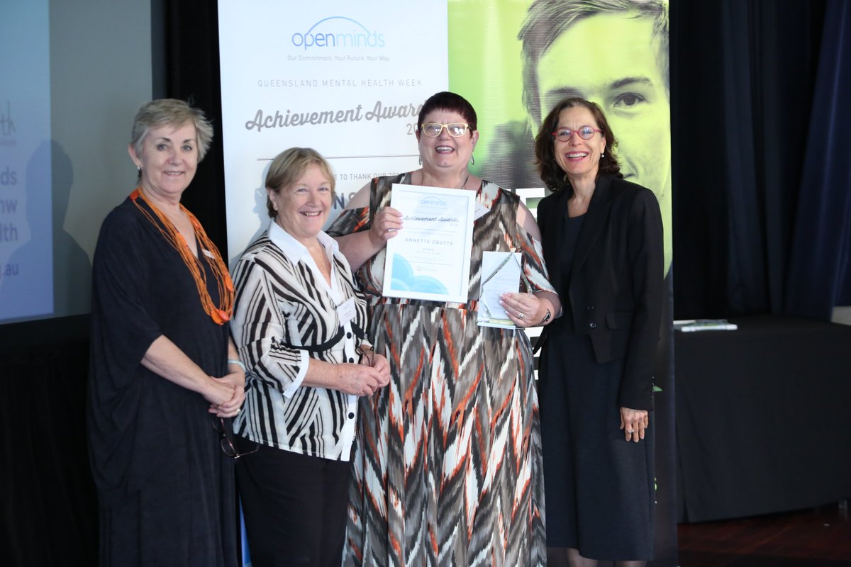 OpenMindsAus's tweet photo. Congratulations ‘Individual Award’ winner Ms Annette Coutts #qmhw  #valuementalhealth  #2016QueenslandMentalHealthWeekAchievementAwards https://t.co/oUoVirpnAu