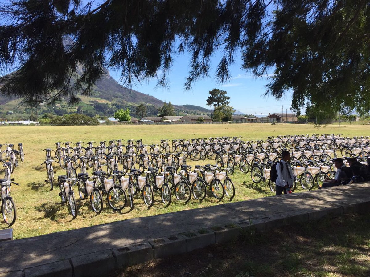 These bicycles were earned through our partner @WildlandsSA. Kids grow seeds to 30cm trees. 200 🌳=1 🚲 #NewBikeDay #GreeningOurFuture