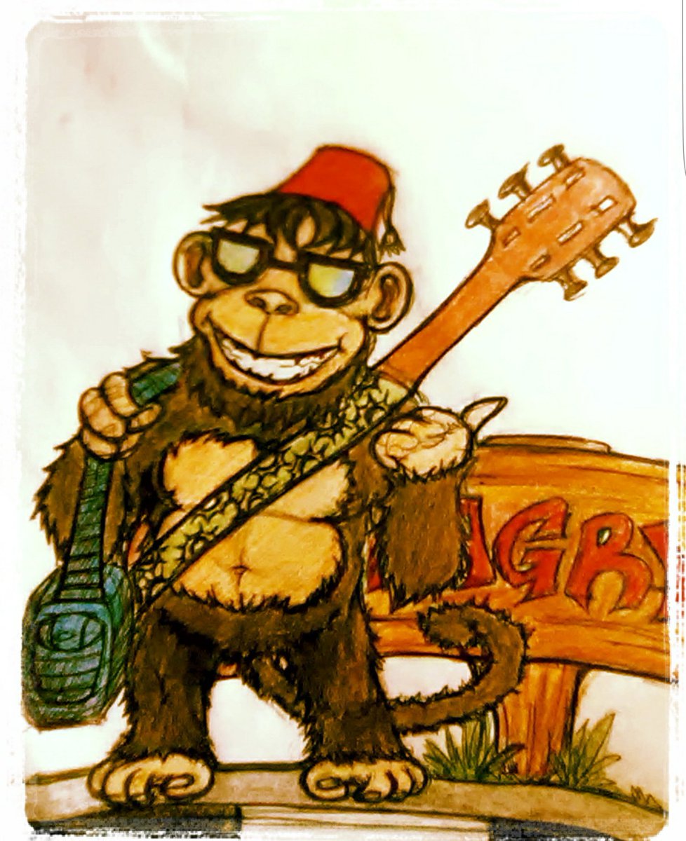 sirdauda's tweet photo. Here is an old sketch I did of FunkyMunky ( One of the animals in the Funky Jungle) heading to the beach for the weekend. #JungleFunk https://t.co/V6qVeMJtSt