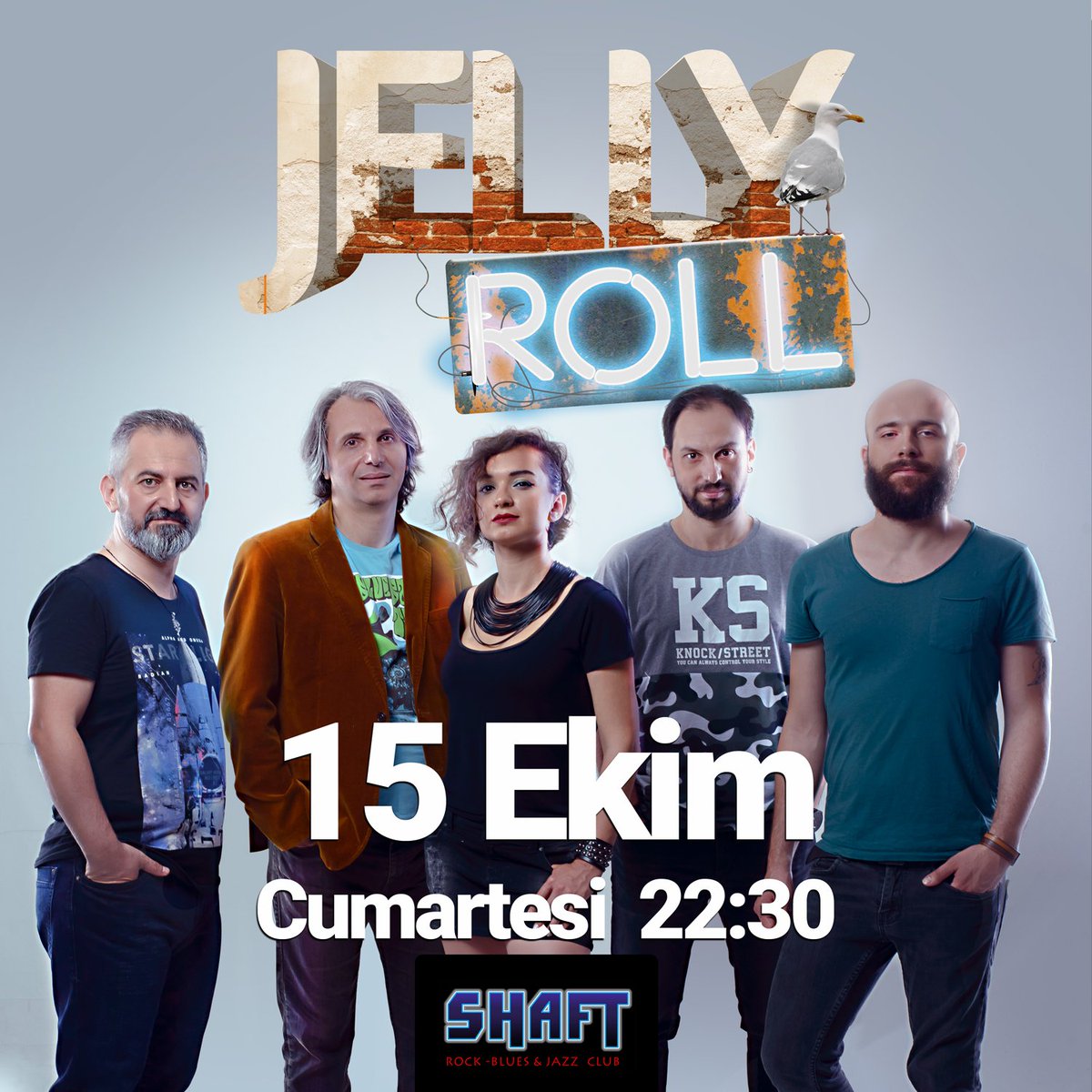 JellyRollOnline's tweet photo. Yarın akşam 22:30'da @Shaftclub sahnesindeyiz! Bekleriz... 
#coverband #kadıköy #shaftclub #soul #funk #poprock #rock #jellyrollband https://t.co/tYVYPxYZ9A