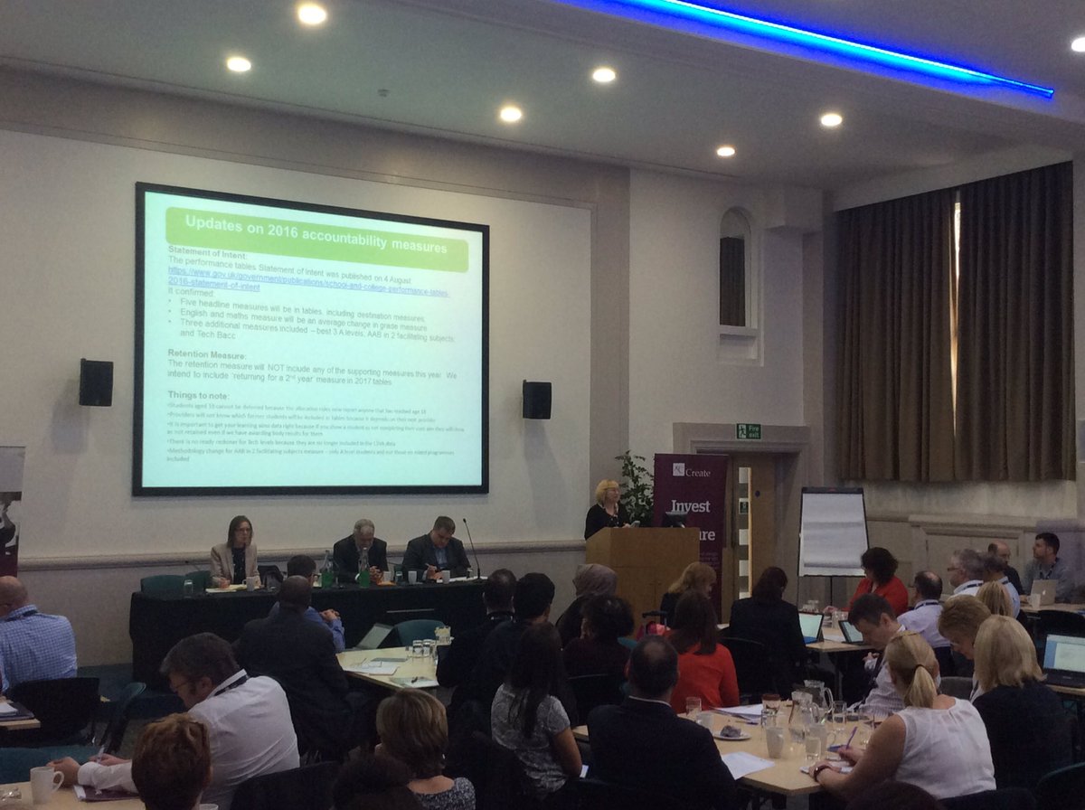 AoC_Create's tweet image. Linda Rose of @educationgovuk gets the #aocdata conf underway with an update on accountability measures &amp;amp; future changes #AoCEvents