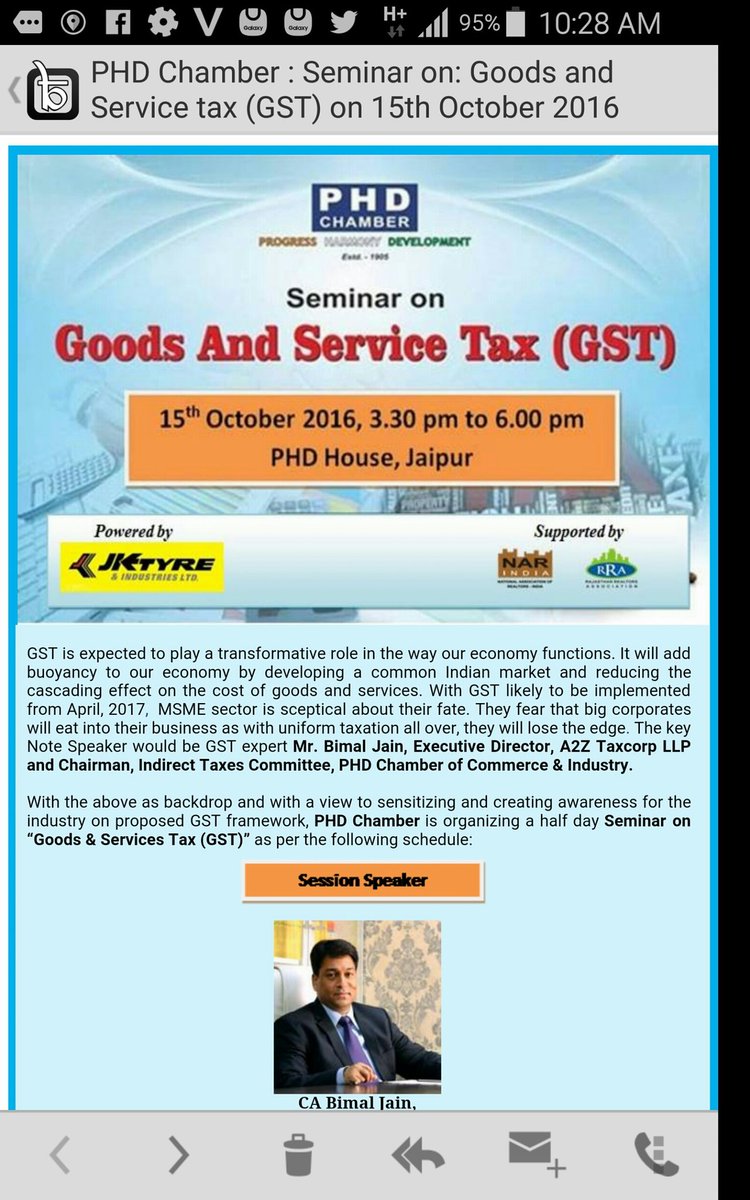 phdcciraj's tweet photo. #GST Seminar on 15th October. People can take benefit. https://t.co/K80RNZgnXq