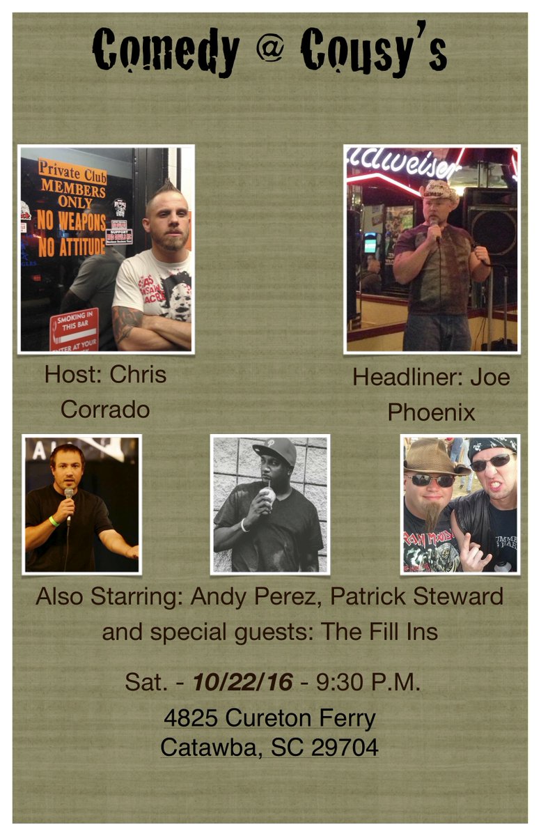 Corrado81's tweet photo. #thecorradobrand #supportlocalentertainers #supportlocalcomedy
#cousys #supportlocalbusinesses #sharethis #thefillins #catawba #mic https://t.co/bN0ZAJQXcD