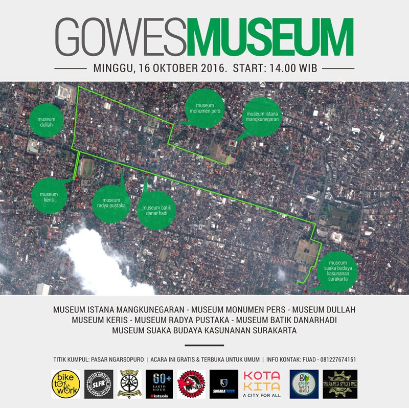 EventSoloRaya's tweet photo. Ayo gabung di Gowes Museum dlm rangka memperingati Hari Museum Nasional | Minggu, 16 Okt 2016 pk14.00 | Gratis & terbuka utk umum
#AyoNgepit https://t.co/6Qehmwr8fp