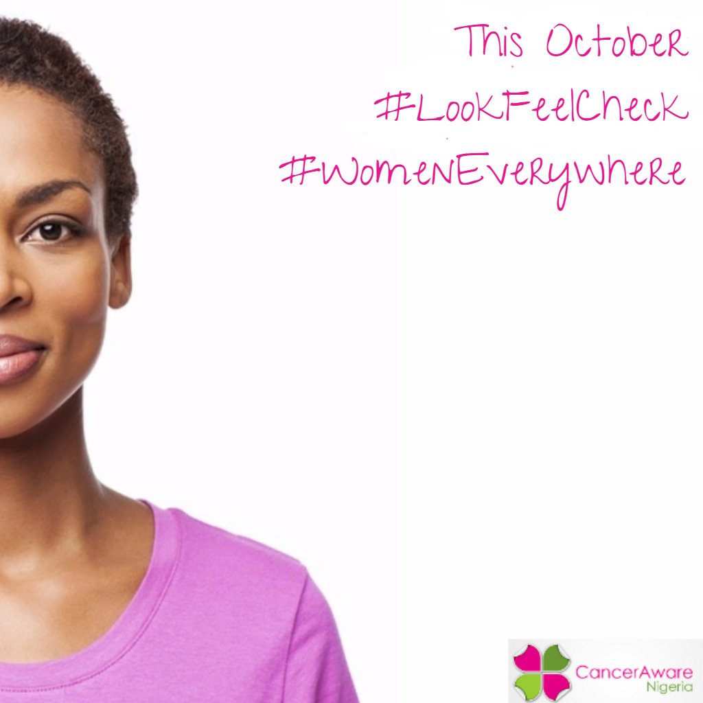 CancerAwareNG's tweet photo. Ladies, #LookFeelCheck
LOOK - for any changes
FEEL - for any lumps/swelling
CHECK - with a healthcare professional
#WomenEverywhere
#BCAM https://t.co/RG4ECOhm1l