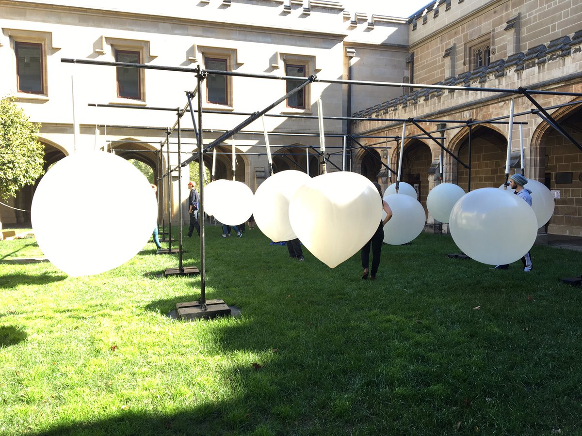 feeekelly's tweet photo. Loving the sound of the pvc pipe & weather balloon organ at #oldquad @unimelb #culturalcollisions don't miss this https://t.co/sMv2efQy3d