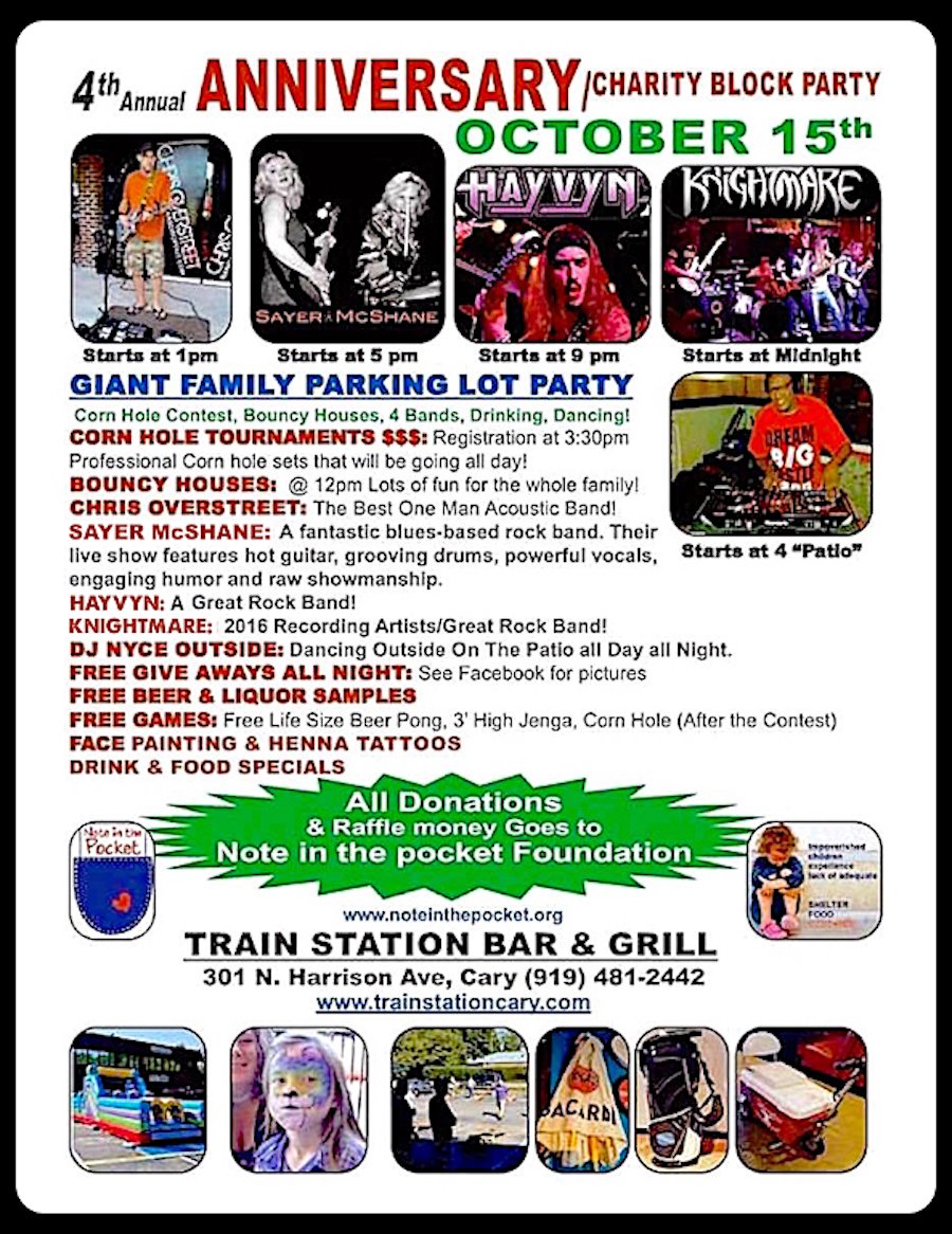 SayerMcshane's tweet photo. @SayerMcshane rocks VA Fri @trainbarcary 4th Ann Charity Block Party Sat and O'Malley's Pub Sun! https://t.co/BQuasYZ4gz https://t.co/HNZWdyQBdl
