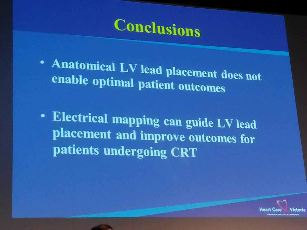 EPinnovation's tweet photo. Position LV lead in the 'sweet spot' use electrical and anatom. params. Non-apical, late activated (Dr O'Donnell) #aphrs2016 @Austin_Health https://t.co/nZLb1xZJFh